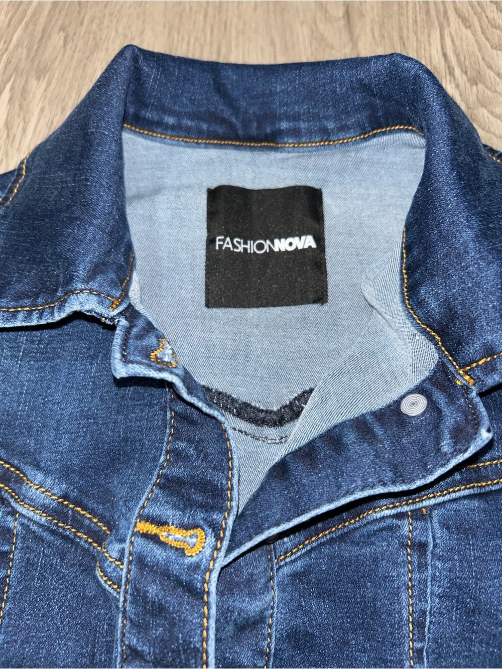 Fashion Nova Dark Blue Denim Jean Jacket